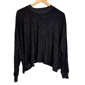 Joah Brown Black & Gray Speckled Slouchy Oversized Pullover Sweater One Size